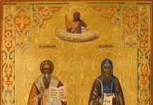 Svētie apustuļiem līdzvērtīgie brāļi Kirils un Metodijs Krievu svētie Kirils un Metodijs